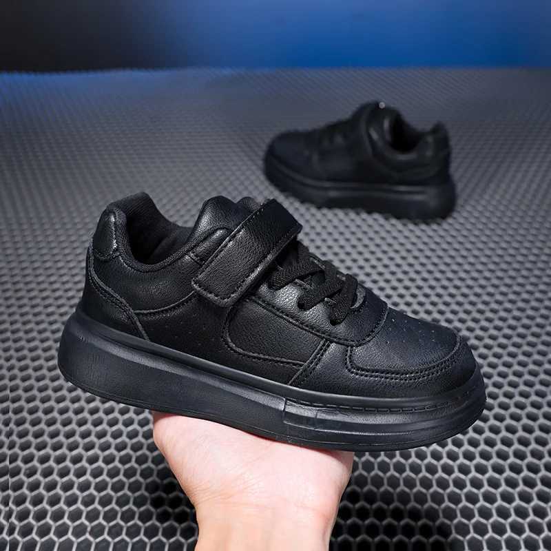 Breathable Sneakers Kids Boys Girls Sports Running Casual Shoe Leather Non-slip Soft Soled Children White Tennis Outdoor Shoes Z250618