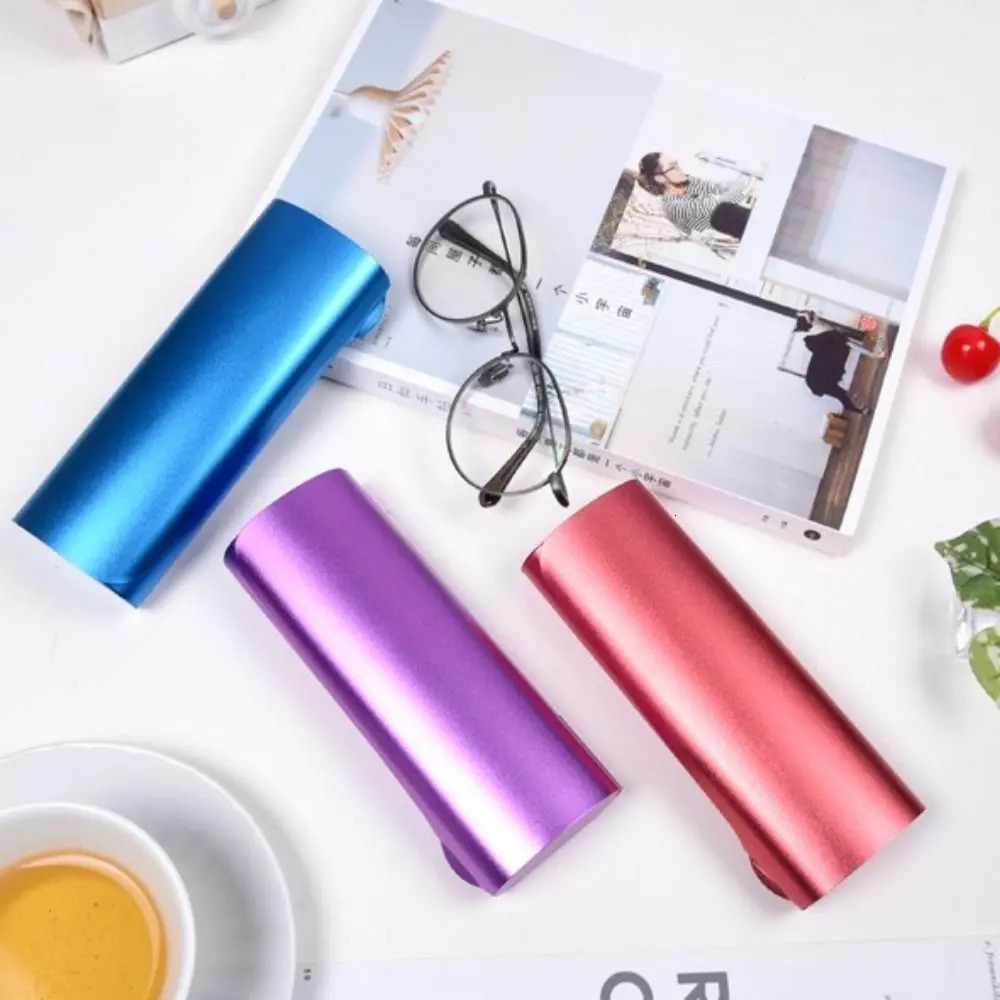 Small Hard Shell Glasses Case Organizer Optical Aluminum Alloy Frosted Myopia Glasses Case Compression Sunglasses Storage Box 250617