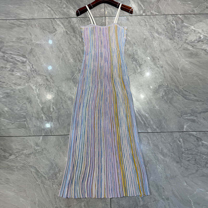 Summer Women's Sequin Maxi Strapless Dress Vacation Style Luxury Sleeveless Striped Gown Plus Size Two Colors Designer Elegant Clothes S0646