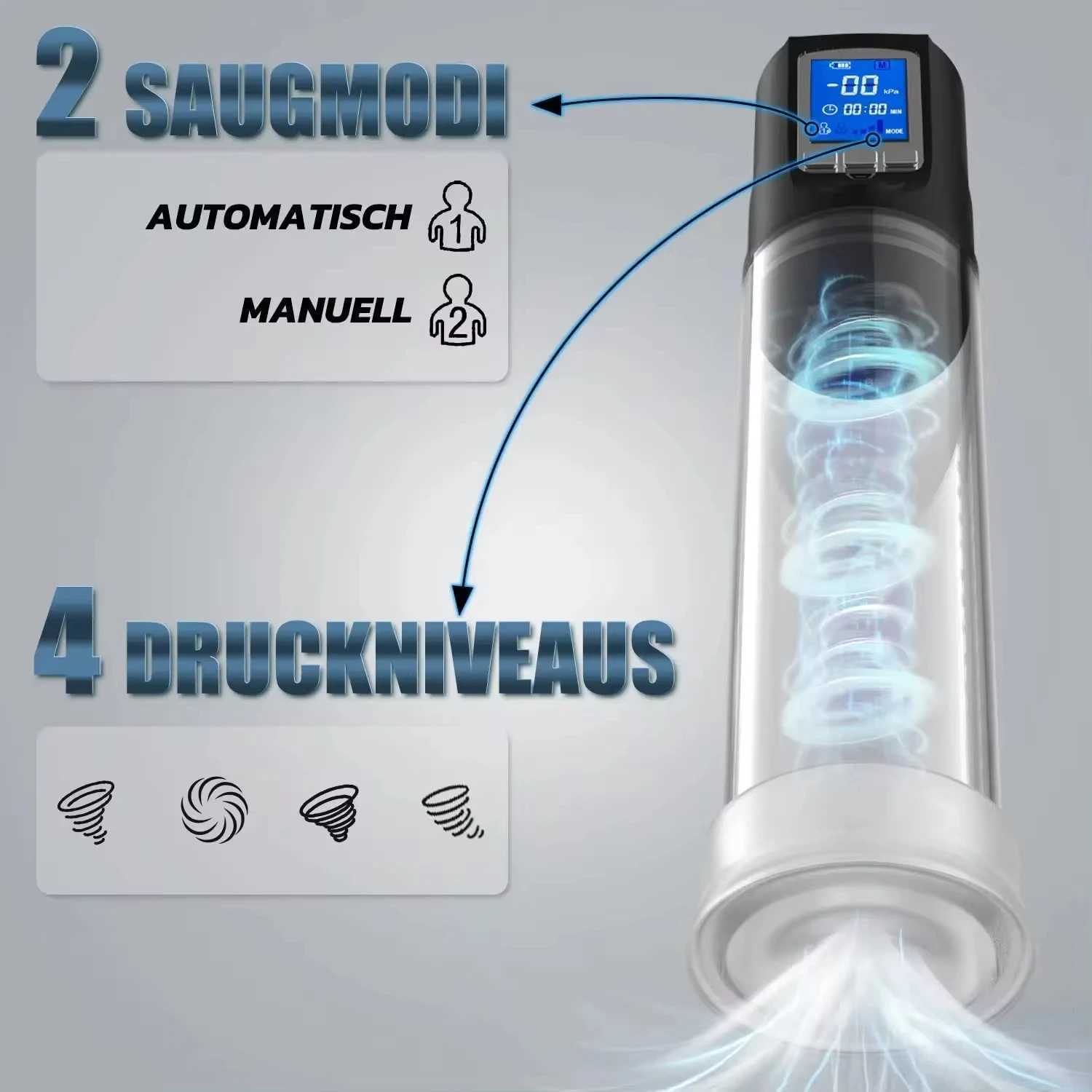 Sex Toys For Men LCD Display Electric Vacuum Penis Enlargement Extend Training Pump For Men Powerful Suction Extender W250618