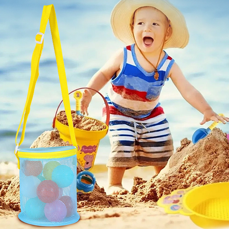 Summer Children's Outdoor Wild Cylinder Mesh Collection Extra Large Toy Storage Beach Bag