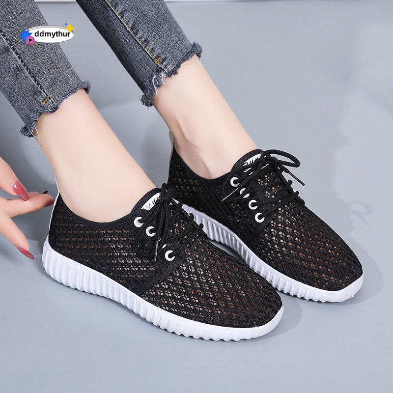 White Sneakers for Women, Breathable Mesh, 2021 New Summer Thin Mesh Versatile Hollow Casual Shoes, Mom Style ddmythur