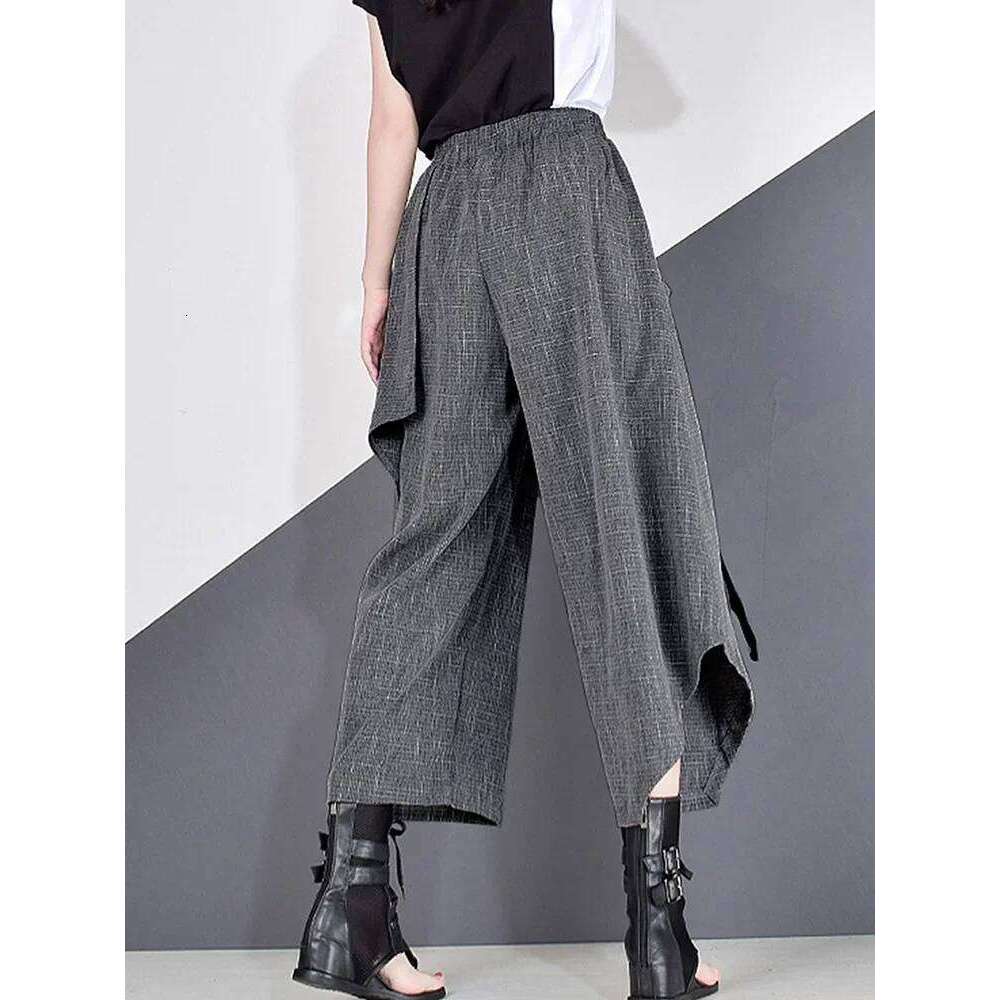 Wear XITAO High Patchwork Hit Color Women Clothes 2020 Summer Autumn Fashion Elastic Waist Casual Wide Leg Pants Xj4619