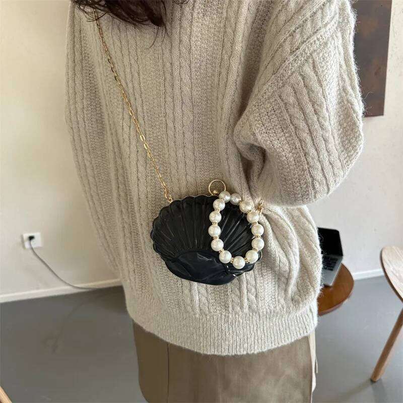 Shell Evening Banquet Aristocratic Acrylic Metal Chain Crossbody For Women European And American Fashion Handle Bag