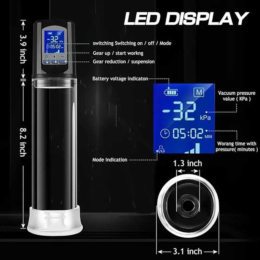 SCSex Toys for Men 6 Powerful Sucking Modes LCD Display Electric Vacuum Penis Enlargement Extend Training Pump for Men W250618