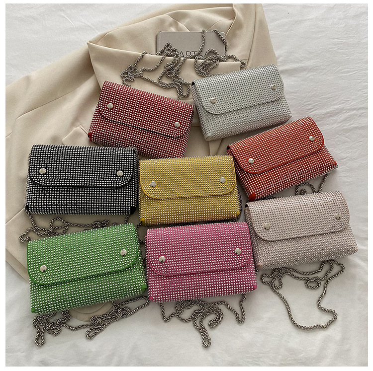 Free Shipping 2025 New Designer Bag Niche All Diamond Women's Shoulder Handbag Fashionable High-quality Shopping Bag Trendy Small Square Bag