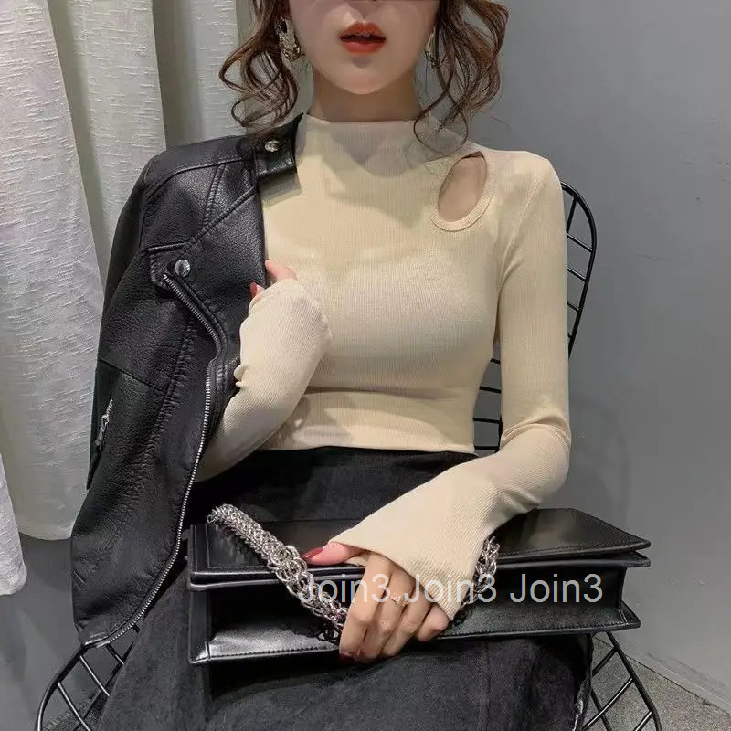 Womens T Shirts Skinny 2025 Tshirts Brown Turtleneck Female Tops White Clothes New in Emo Old Novelties Wholesale Alt Tall Tees