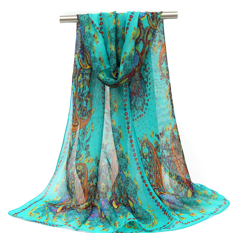 K1061 Chiffon scarf shawl fashionable and versatile sunscreen scarf elegant four seasons decoration ladies beach towel gift scarf