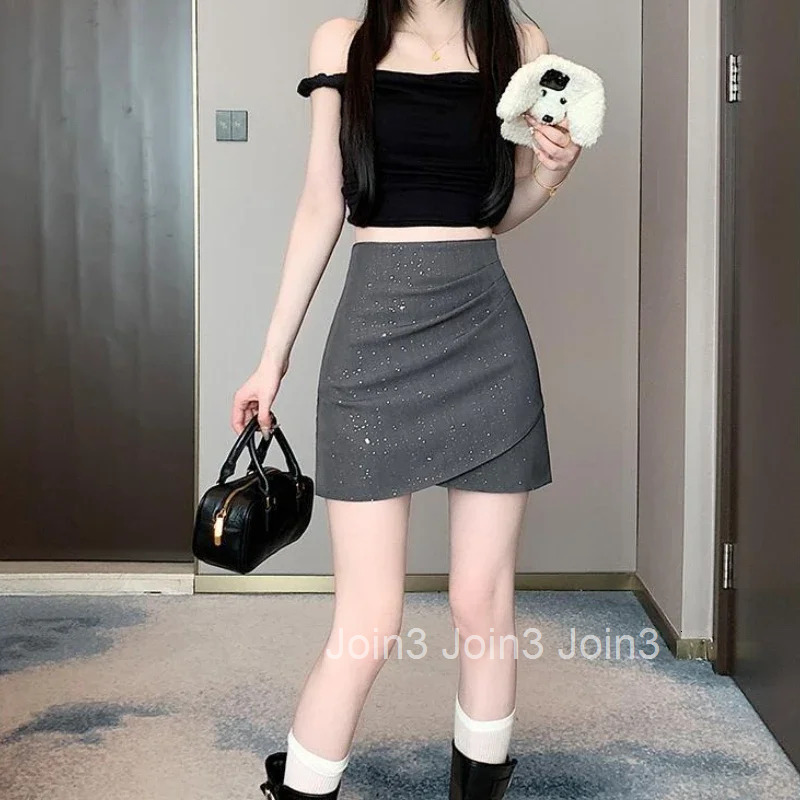 Skirts for Women Mini Tight Wrap Woman Skirt Sequin Short Zipper Clothing Trend 2025 Luxury Elegant Korean Fashion Sales New In