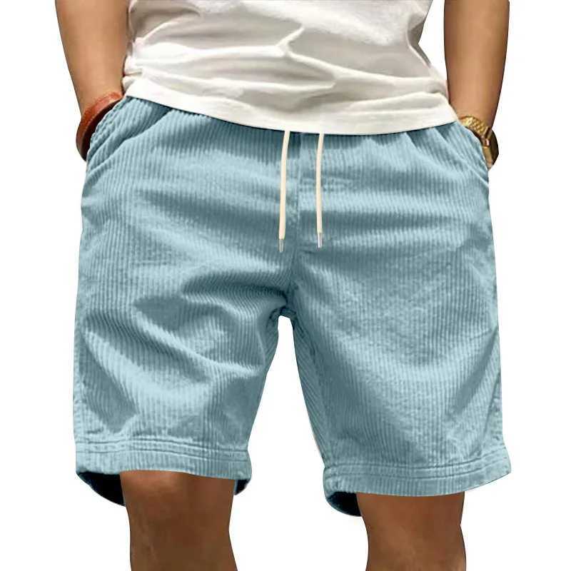 2025 Cross-Border New Casual Shorts Versatile Thin Corduroy Shorts Mens Summer Five-Point Pants XJ250618