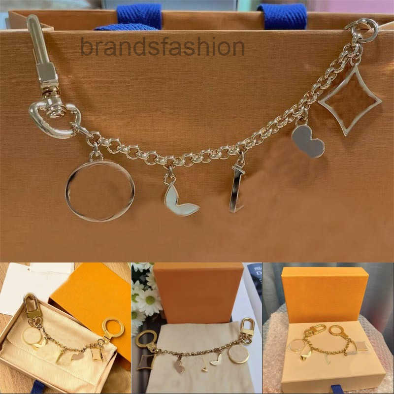 Fashion key holder hand bag charms designer keychains multicolor purse wallet flower chain plated gold accessories lanyard designer letter zh210