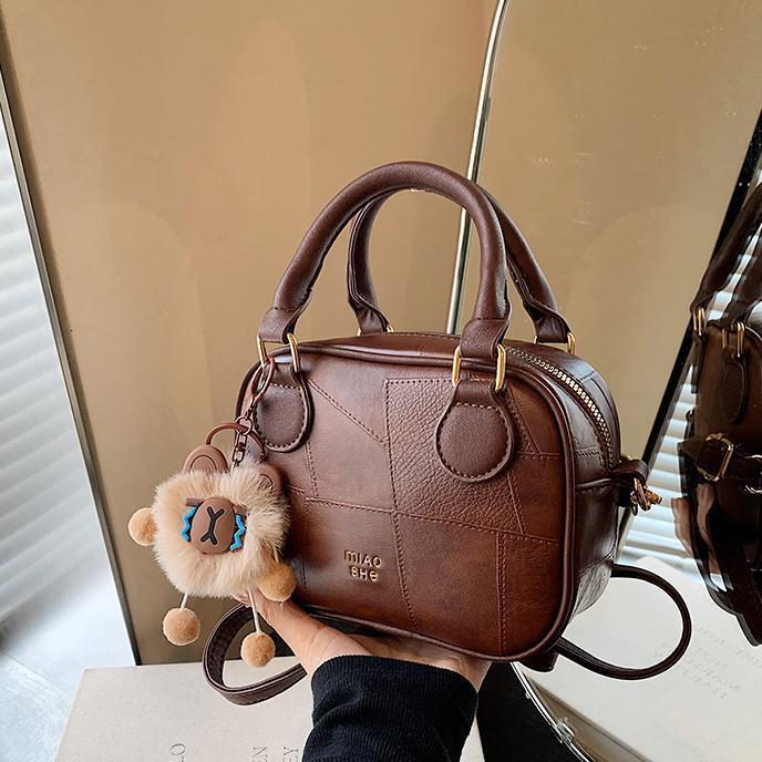 Free shipping designer Vintage Niche Patchwork Handbag Bowling Bag New Women Fashion Versatile High-end Shoulder Bag Crossbody Bag