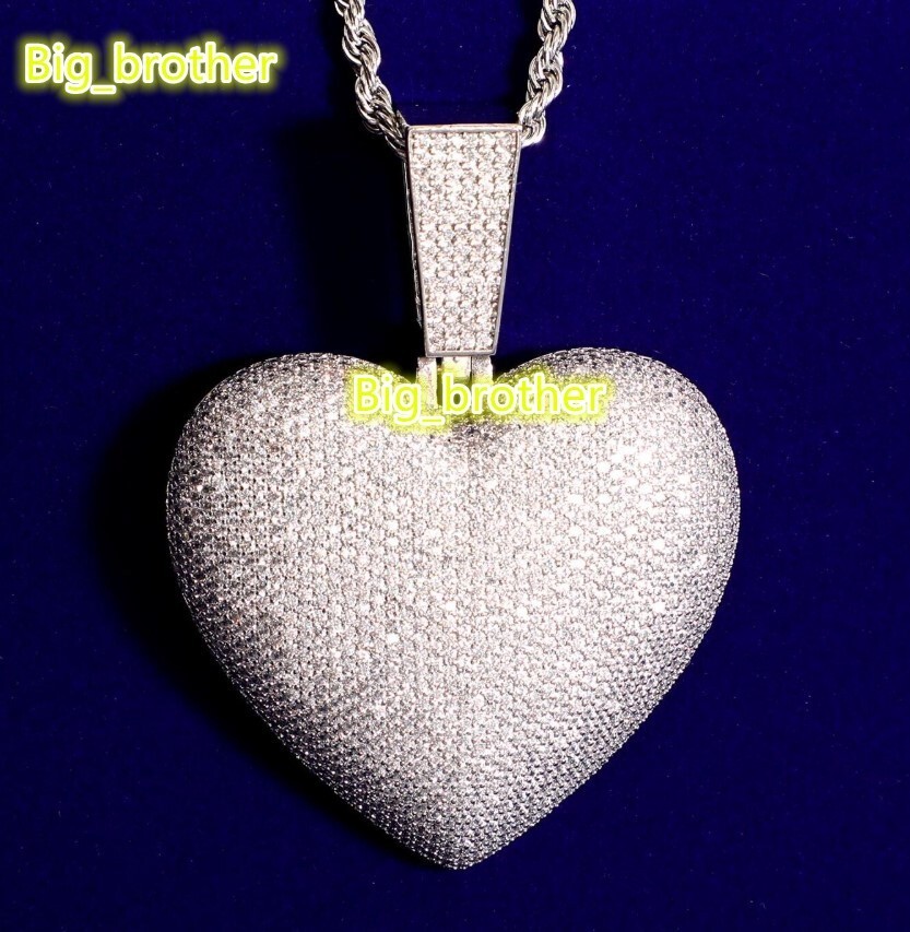 Trending Product moissanite heart pendant 925 sliver custom moissanite pendant Hip Hop Bling lced Out Jewelry for made in India