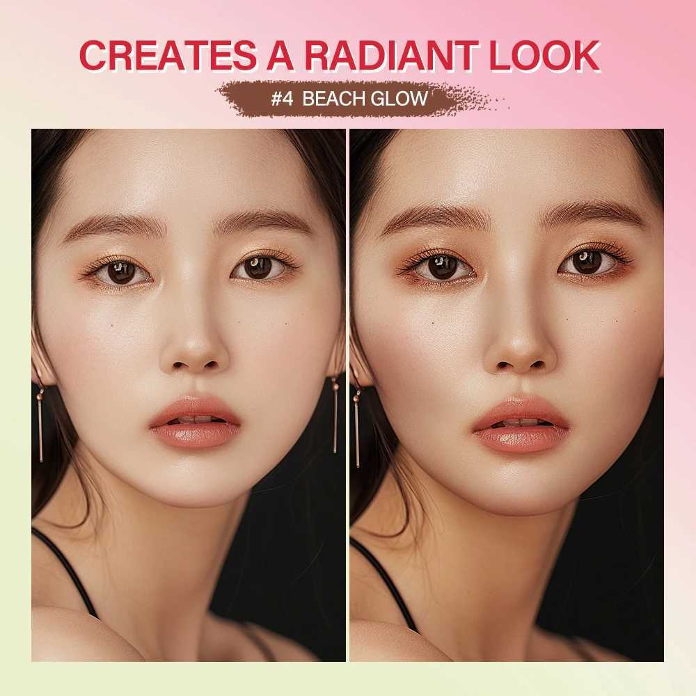 Peach Korean Makeup Contour Body Glitter Highlighter for Face Shading Stick Blush Bronzer Cosmetics Blusher Powder Red XJ250618