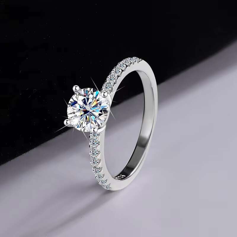 Fine Jewelry Moissanite Silver 925 Ring Womens Luxury 1ct Moissanite Engagement Wedding Rings D VVS with Promise Rings