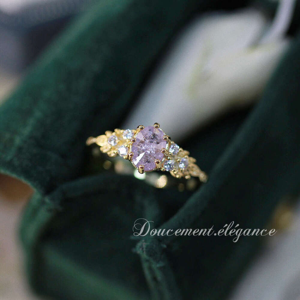 Haze Smoke Rain" Christmas Limited Edition Light Luxury 14k Gold Plated Ultra Exquisite Niche Fashion Ring