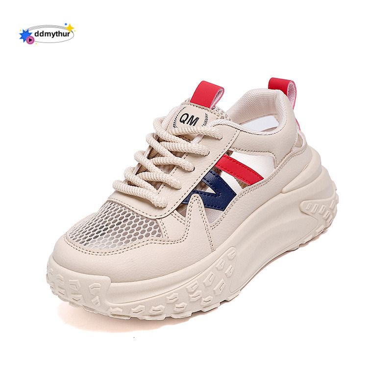 Women's with Cushioning Feel, Breathable Mesh Thin Sports Shoes for Pregnant Women, Summer Hollow White Sneakers KT2669 ddmythur