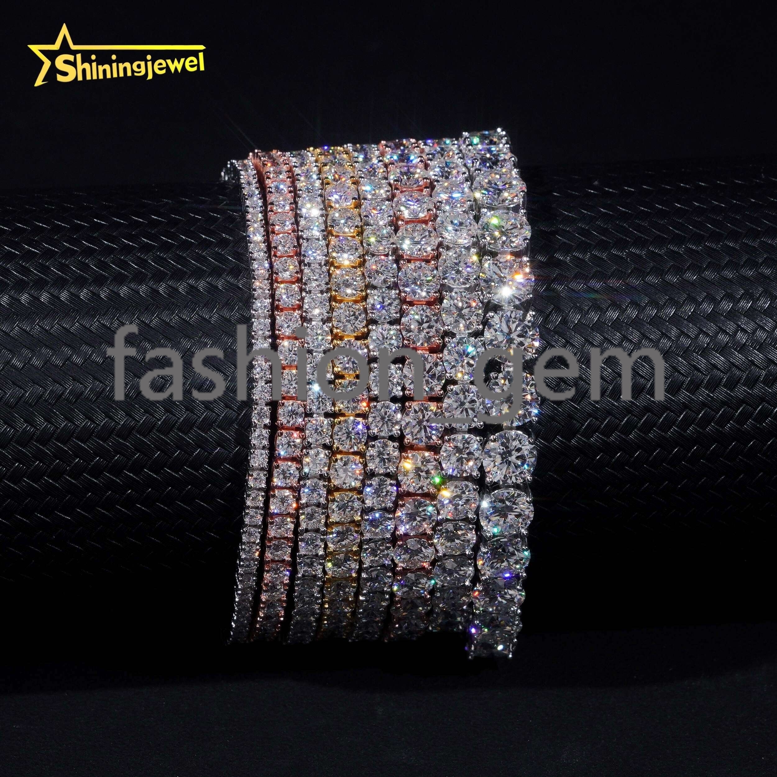 Hot Sale Classic Men Women Prong Setting D Color VVS 925 Silver Hip Hop Moissanite Tennis Bracelet