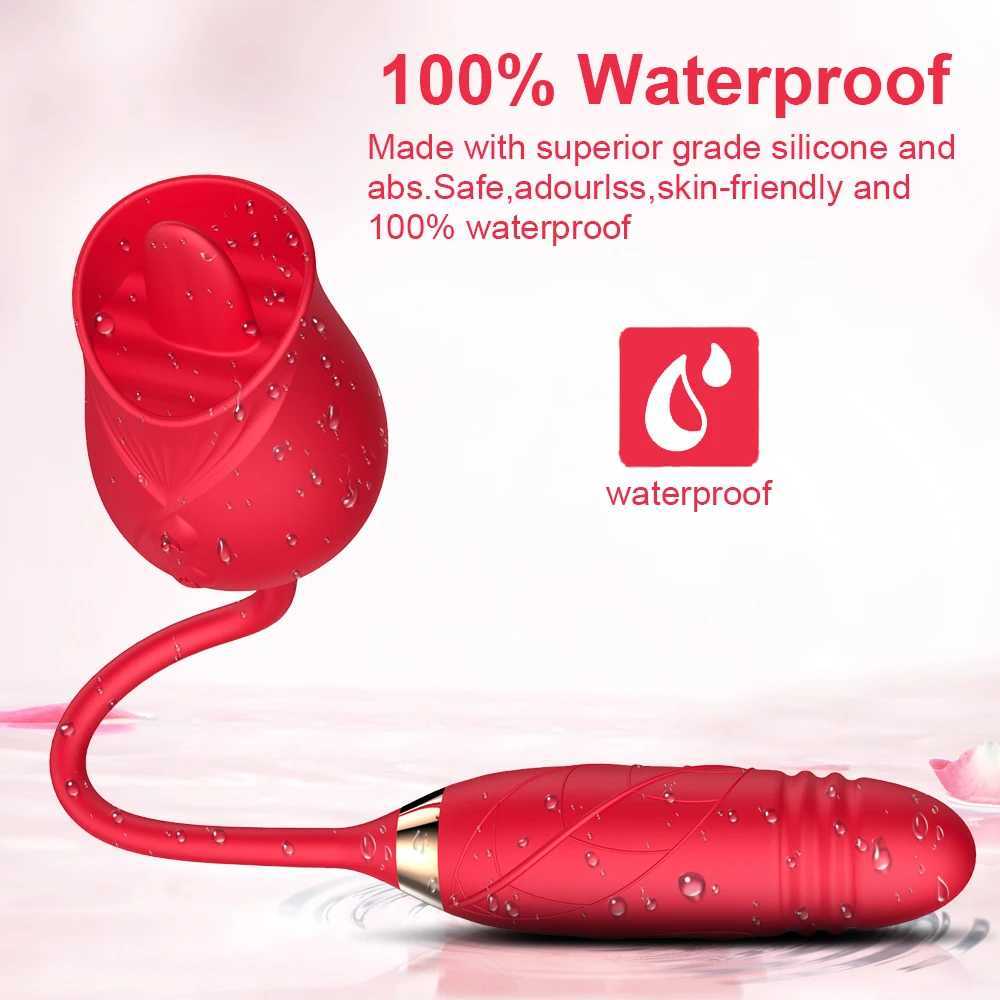 Tongue Licking Clitoral Nipple Vibrator Womens Retractable Vibrating Dildo Masturbator Vagina Massager Rose Vibrator Sex ToyXJ250618