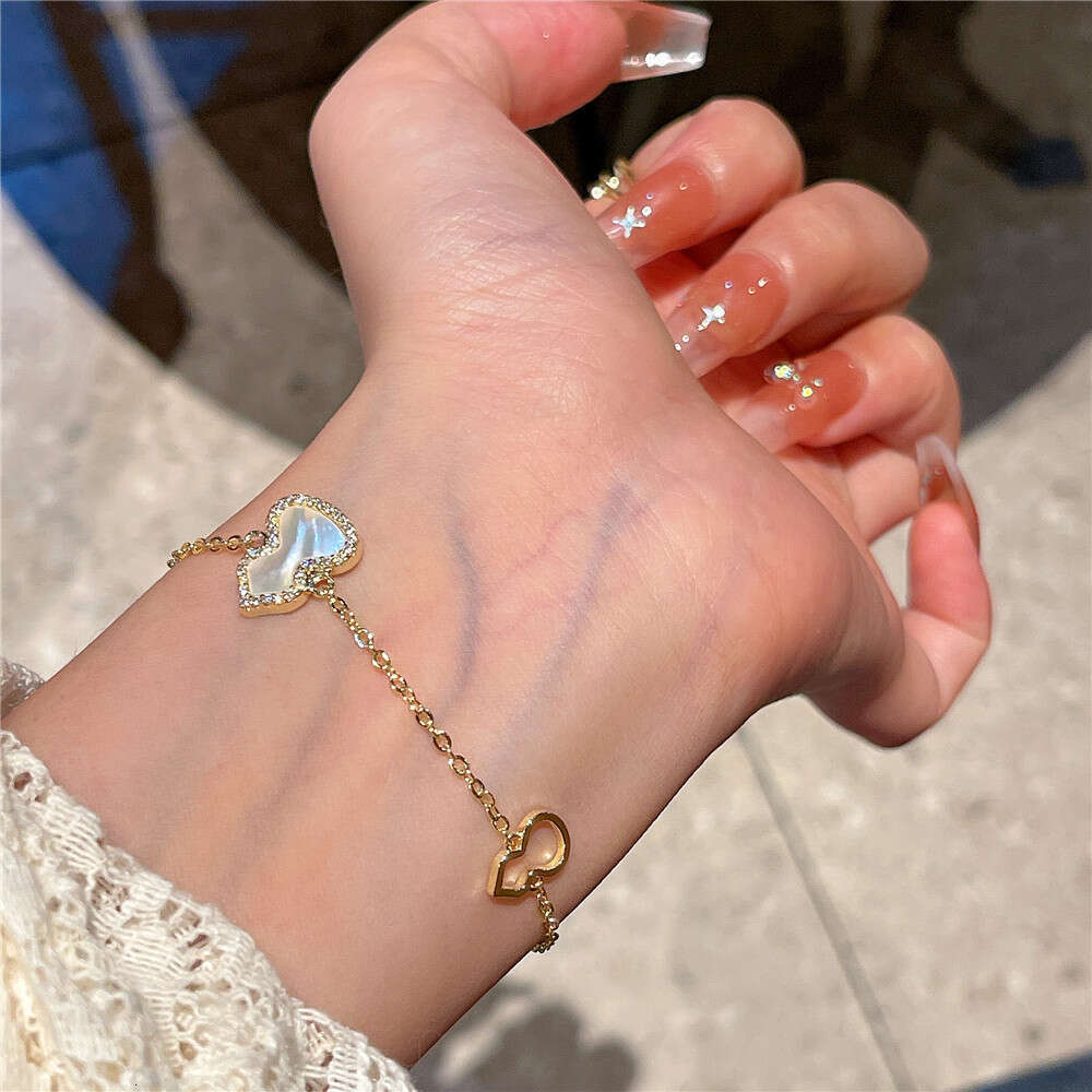 Gentle Style Mother-of-Pearl Elegant Wear Gourd 2023 New Gold Micro-Paved Zircon Bracelet Jewelry