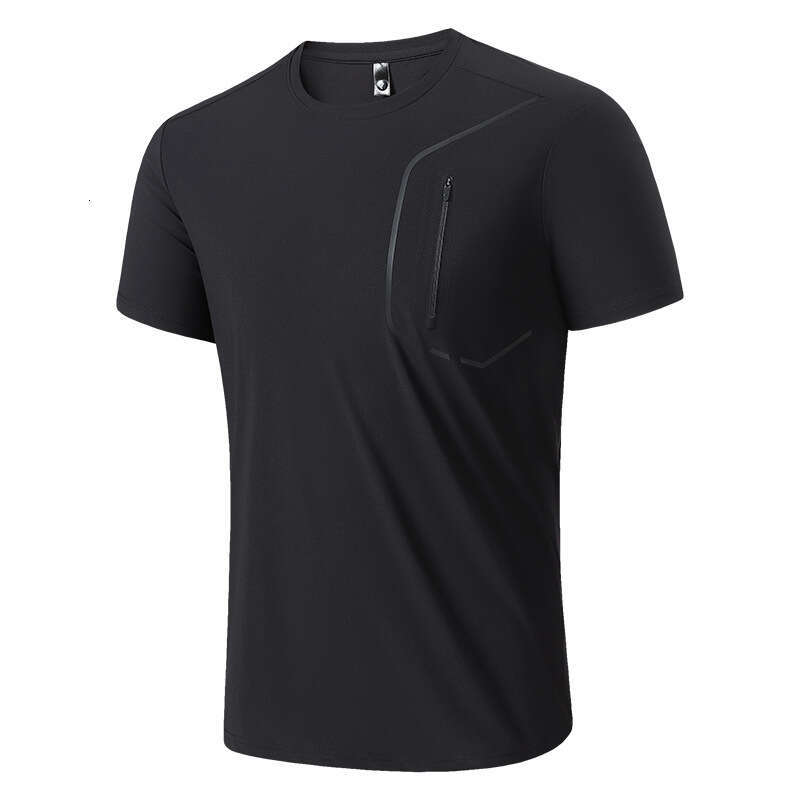 Summer Ice Silk Cool Men's Round Neck Short Sports Fitness Top Running Thin Quick-Dry Half Sleeve T-Shirt Men B5