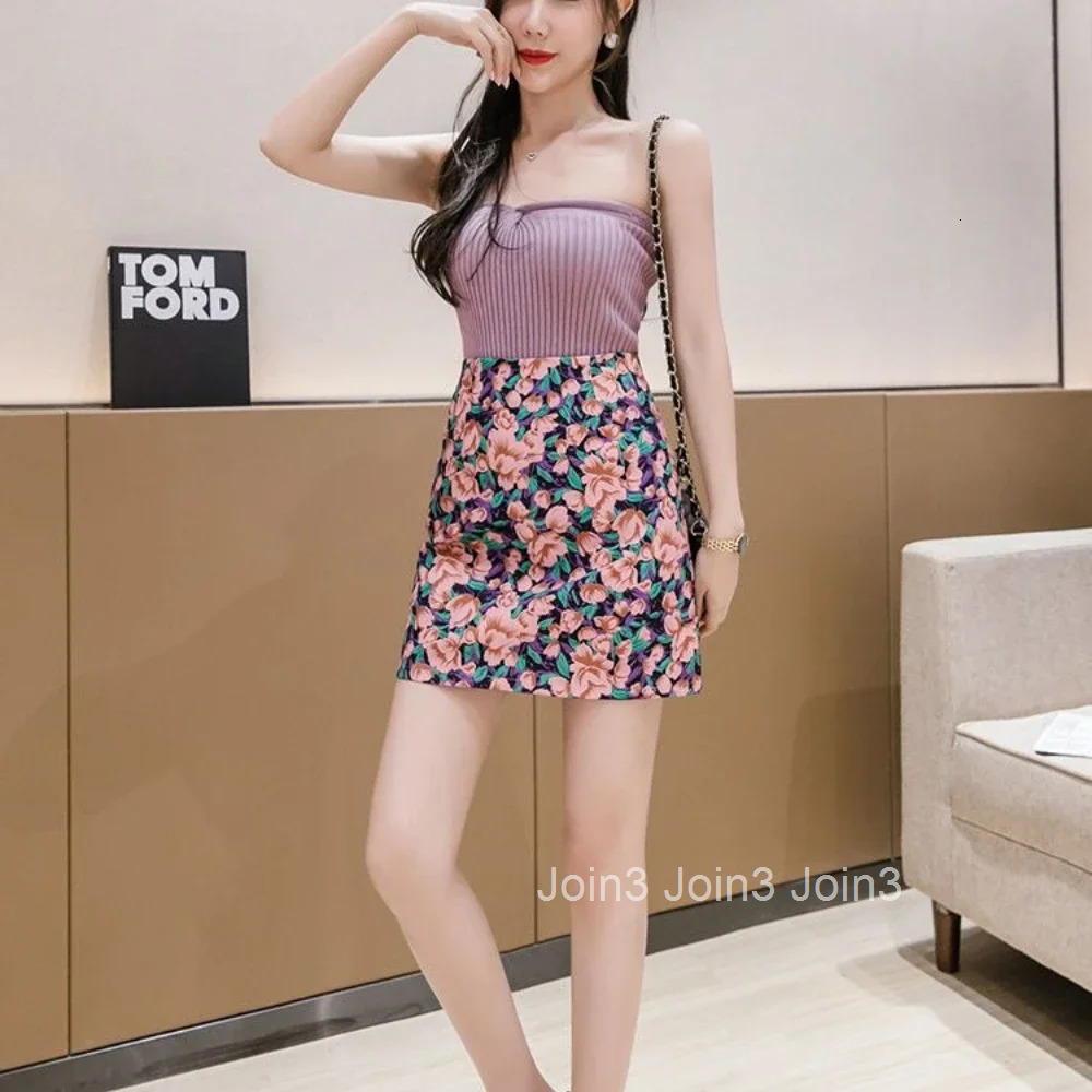 Wrap Zipper High Waist Woman Skirt Floral Mini Short Skirts for Women Tight Vintage Clothing Trend 2025 Cheap Casual Sales Y2k V
