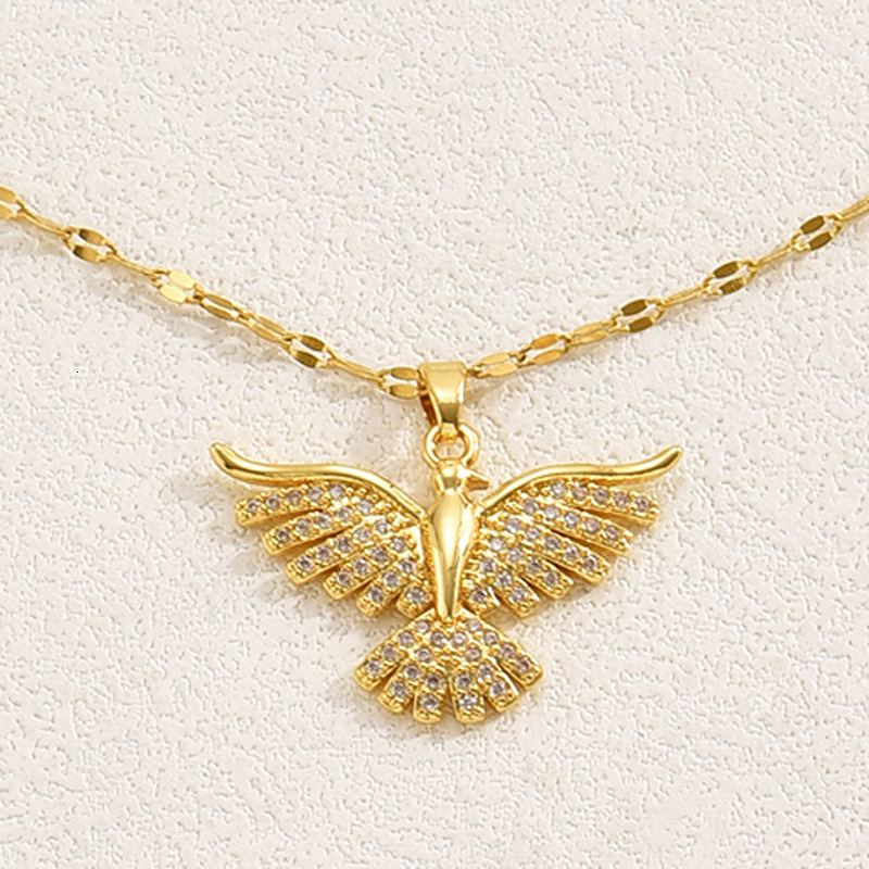 Light Temperament Necklace for Women with Zircon Inlay Phoenix Sweet Clavicle High-end Sense Chain
