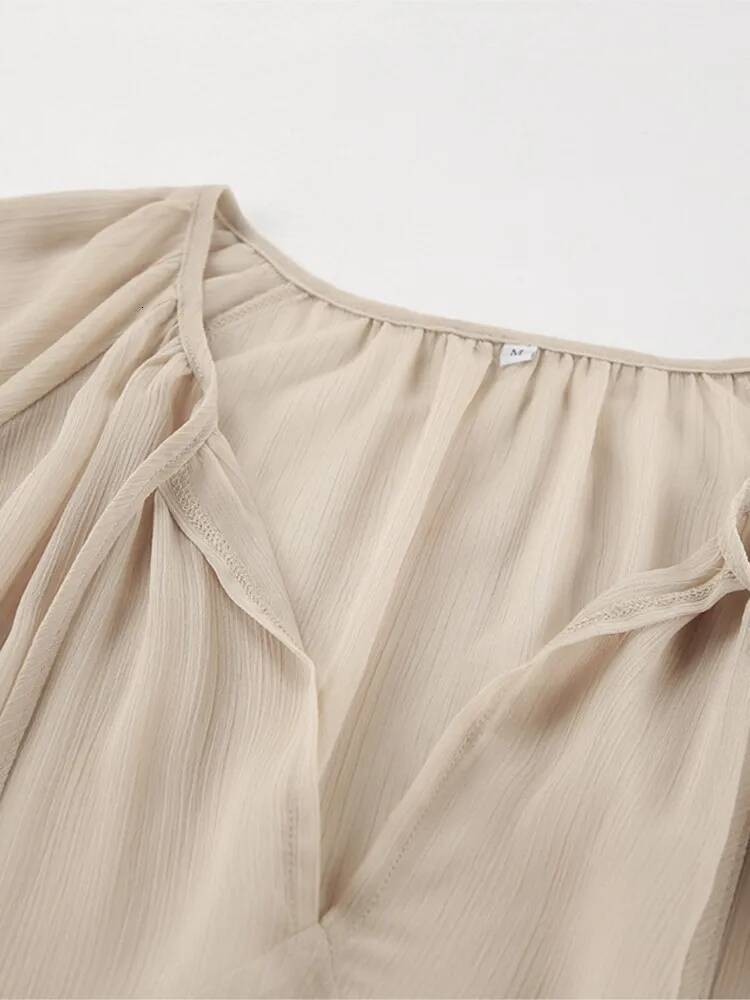 Fashion Ruffle Edge Dress Women Summer 2025 New Khaki Batwing Sleeve Loose Sun Protection Cover Long Dresses Female High Street