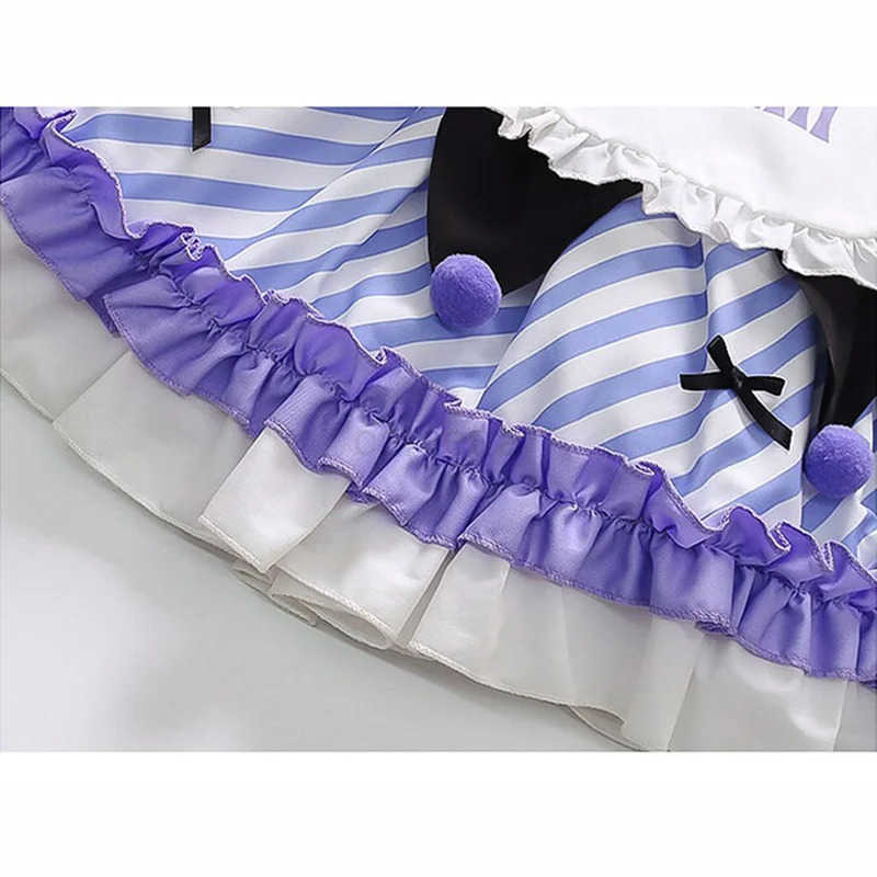 Sanrio Cute Cartoon Kuromi Princess Dresses Sanrio Kawaii Children Dresses Summer Anime Lolita Outdoor Party Children Birthday GiftsXJ250618