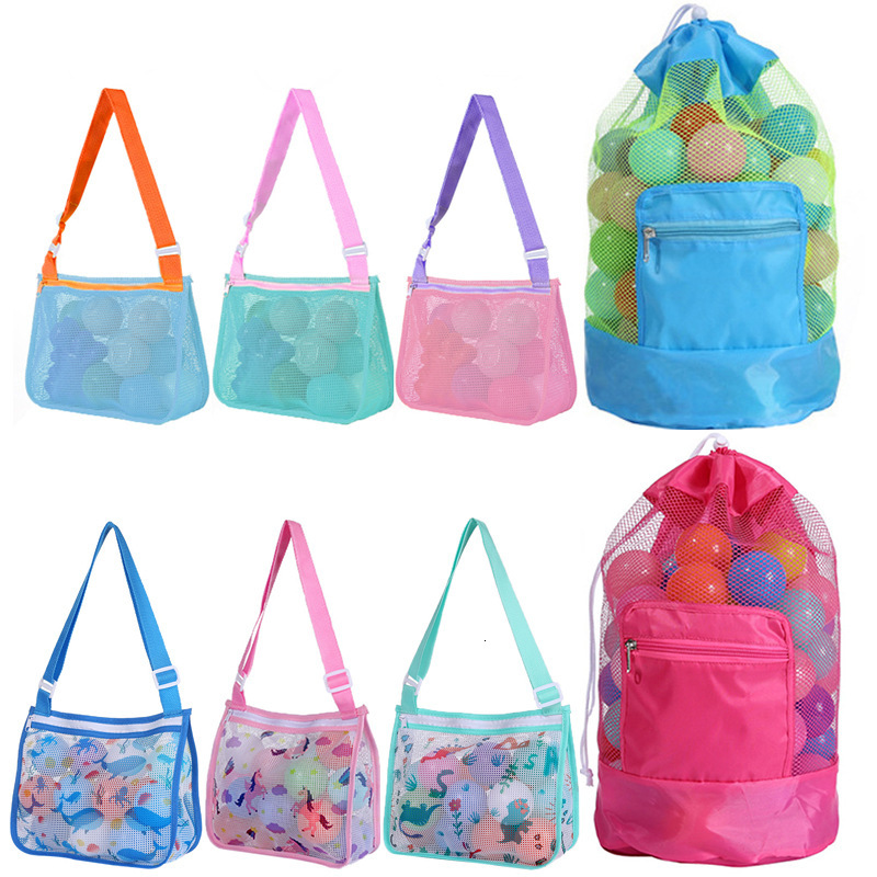 Children's Shell Collection Toy Organizer Foldable Beach Mesh Storage Bag