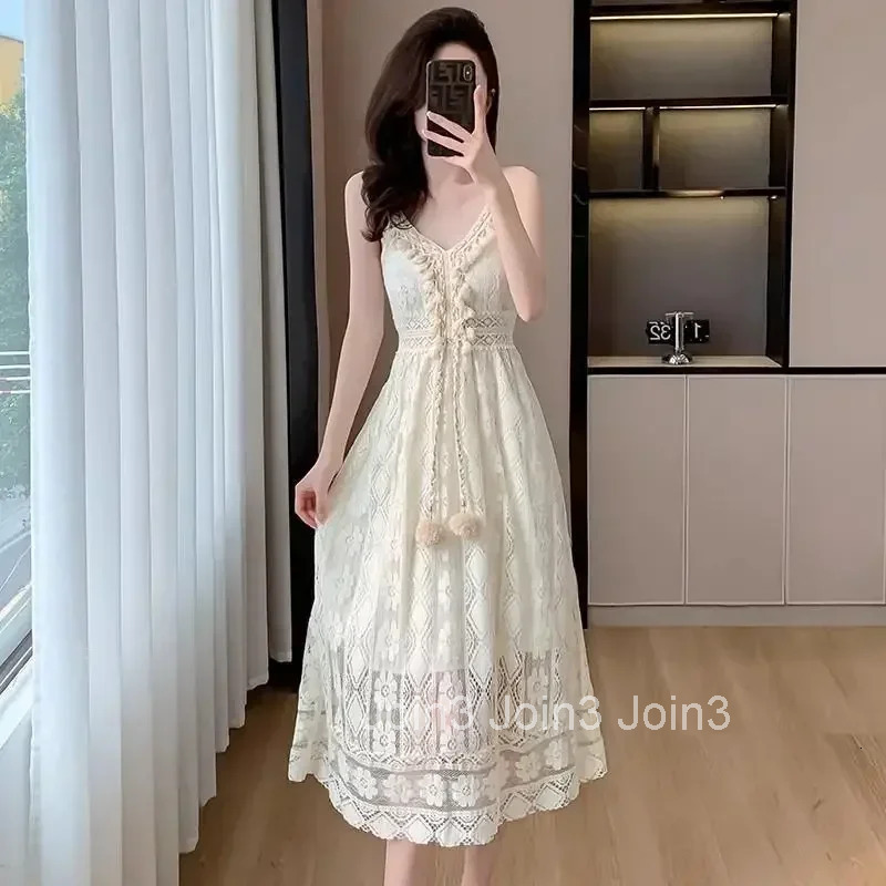 Female Dress Hollow Vintage Chic and Elegant Pretty High Quality Womens Long Sleeve Dresses Luxury Cheap Casual Elastic Party G
