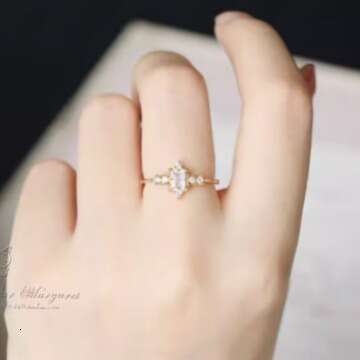 New Style Super Beautiful Luxurious Light Luxury Cut Sri Lankan Moonstone 14K Gold Plated Ring for Women Gift