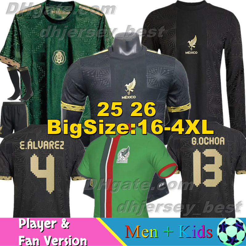 4XL 25 26 Mexico soccer jerseys Gold Cup MONTES E.ALVAREZ LUIS ROMO 23 24 25 player version Copa America goalkeeper Football Shirts CHICHARITO Men Kids Kits