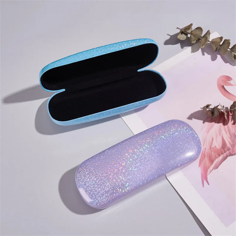 Glitter Laser PU Optical Glasses Protection Case Bling Student Girls Reading Eyewear Sunglasses Storage Box Organization Women 250617