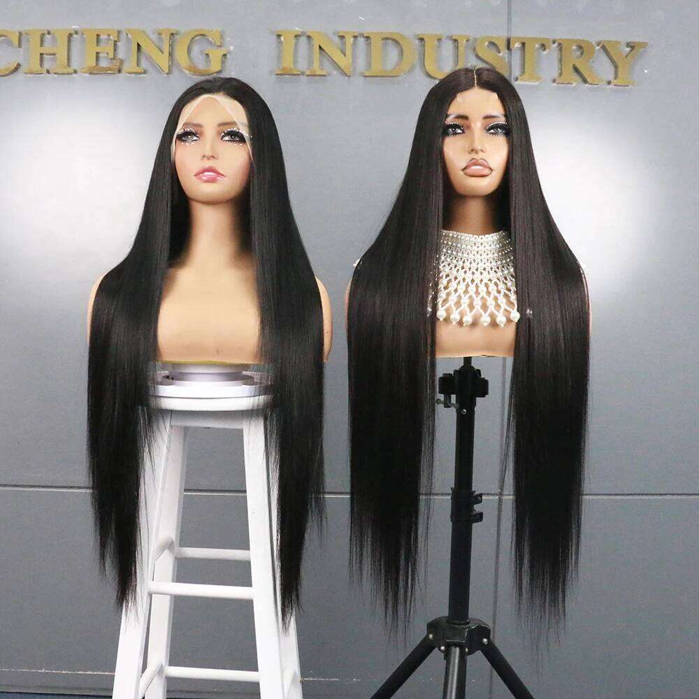 30 Inch 13x6 200 Density HD Lace Front Wigs Pre Plucked Straight Glueless Human Hair Natural