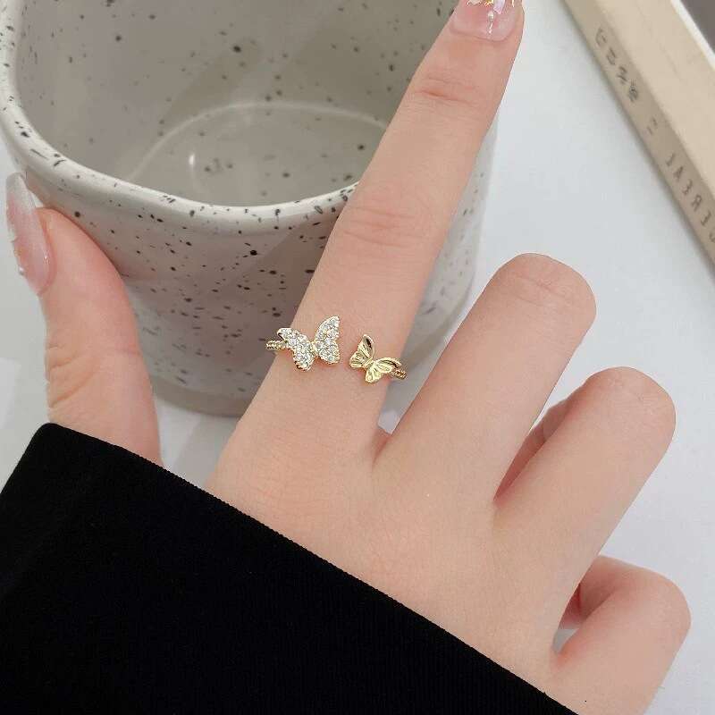 Butterfly Open Women's Same Style Light Luxury High-end Niche Design Versatile Ring