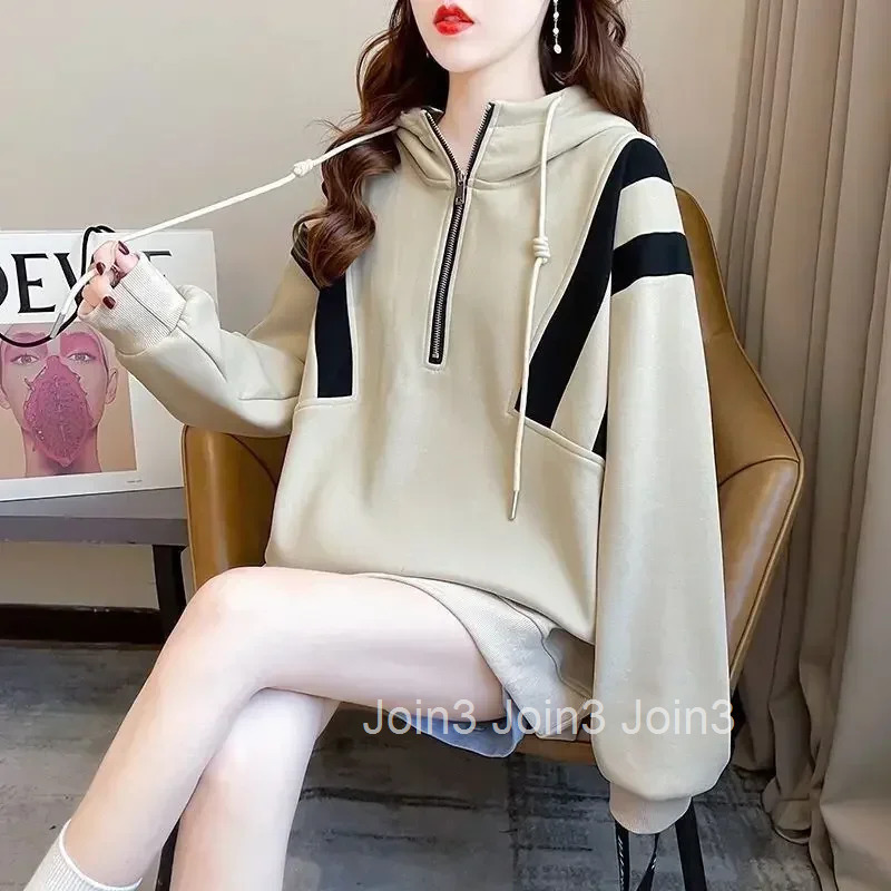 Spring and Autumn Woman Tops Cotton Hoodies Korean Fashion Hooded Sweatshirt for Women Cheap On Promotion Xxl E Popular Clothes