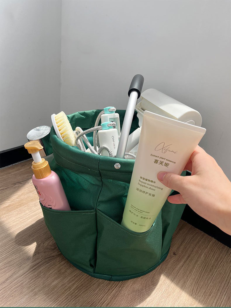 Foldable laundry basket three compartments waterproof storage basket household large dirty clothes basket in bathroom.