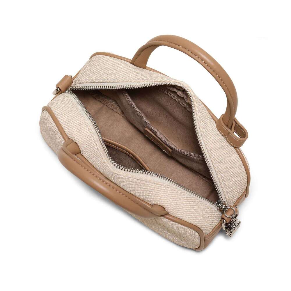 TOUTOU Women Bowling Adjustable Shoulder Strap Mini Brown Original Designer Brand Handbag Boston Bag Valentine's Day Gift