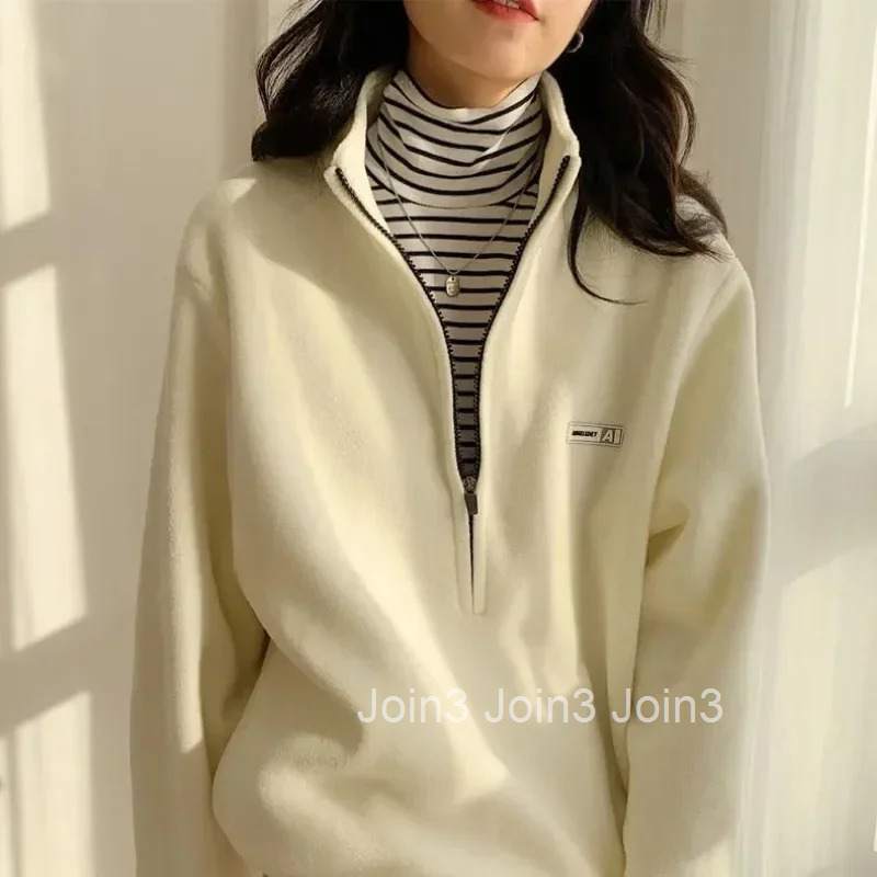 Loose Full Zip Up Sweatshirt for Women With Zipper Pullover Baggy Korean Y2k Vintage Xxl Harajuku Fashion Long Sleeve Woman Tops