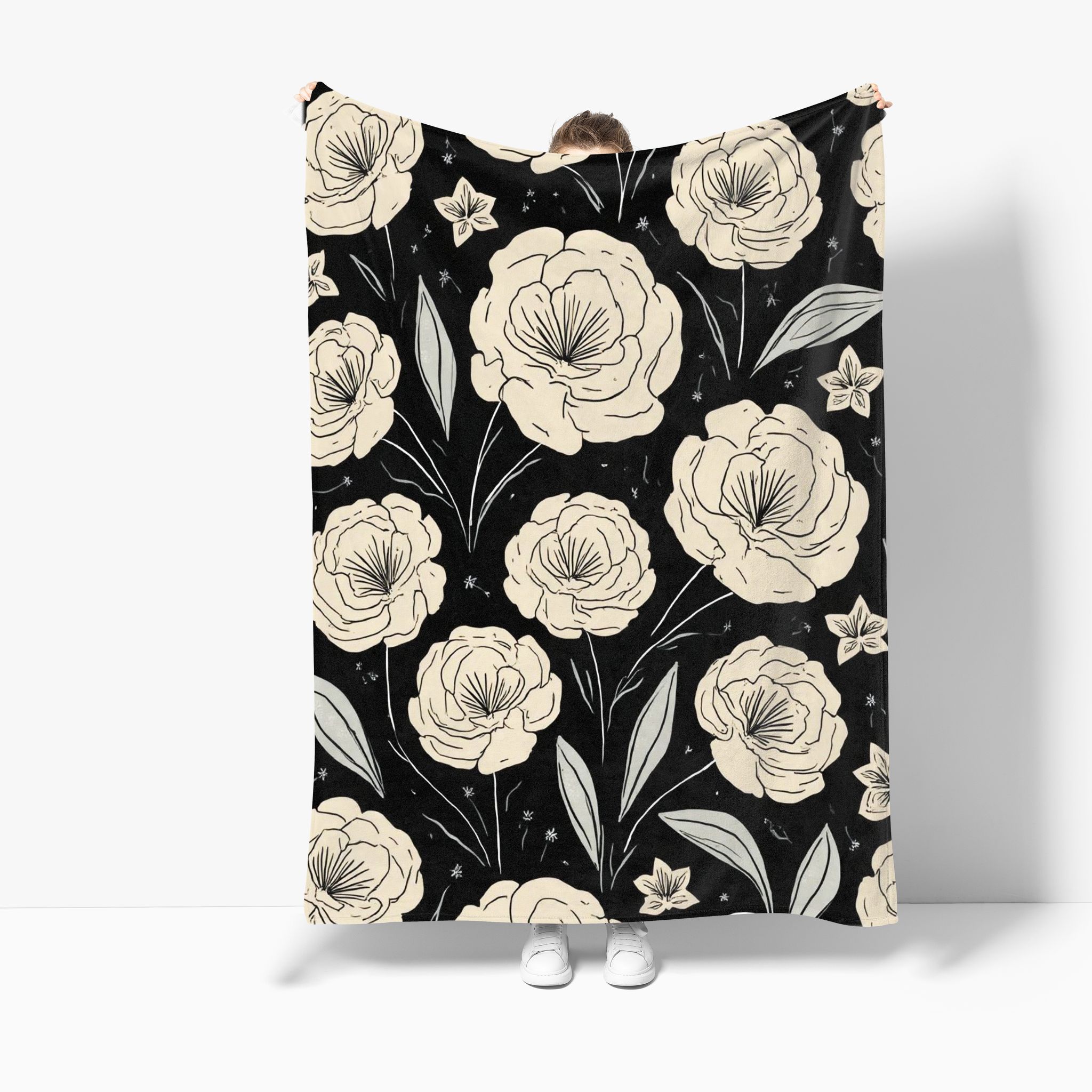 VIKAMA Camellia Ins Style Blanket Warm Skin Friendly All Season Bedroom Living Room Sofa Blanket Home Decoration