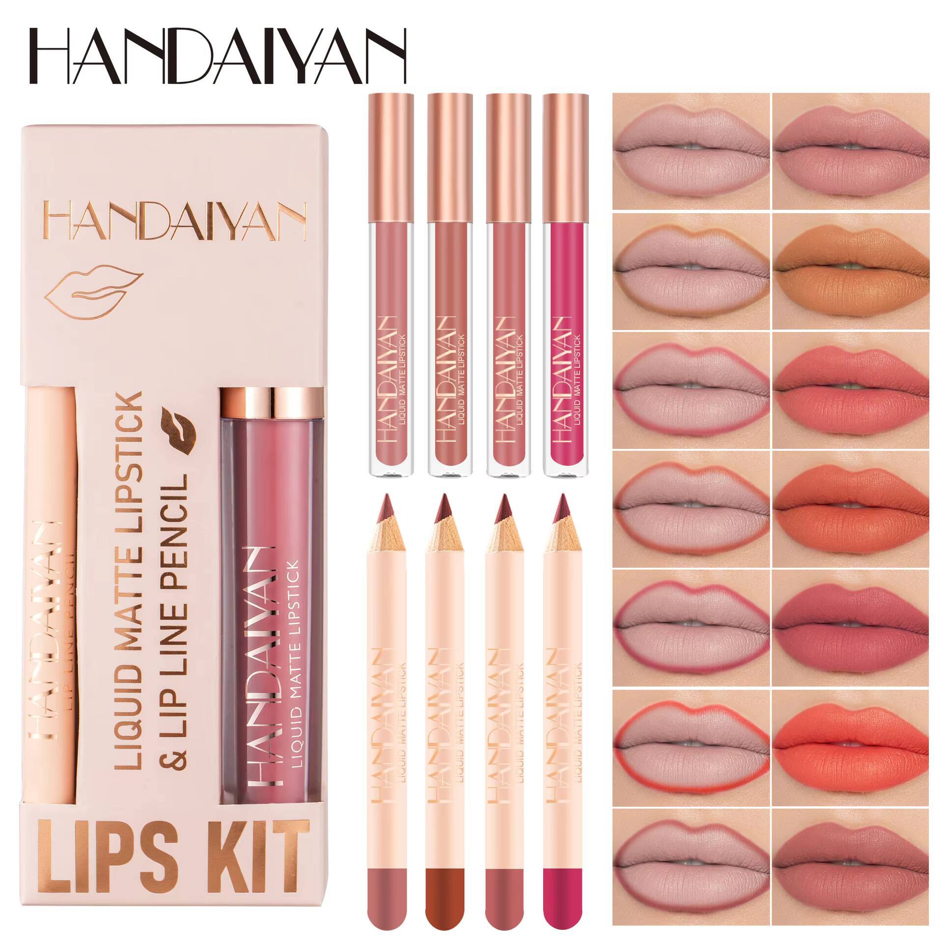 Matte Nude Brown Lipliner Pencil Lipsticks 12 Colors Lip Contour Kit Waterproof Non-sticky Sexy Velvet Red Lipgloss Makeup Tool happy