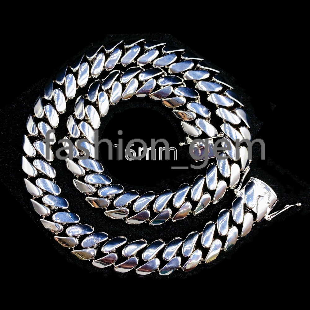 Jewelry Plain Cuban Chain VVS Moissanite Iced Out Box Cuban Link Chain Rapper Hip Hop Necklace Rock