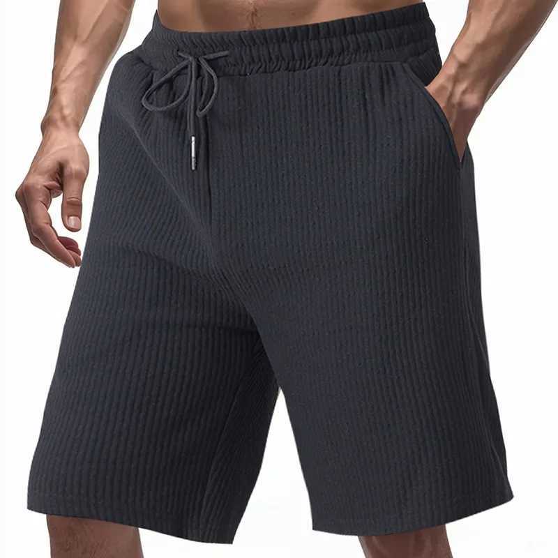 Mens Pants Mens Summer Heavy Double-line Jacquard Casual Sports Loose Trend Beach Mens Shorts Five-point Pants XJ250618