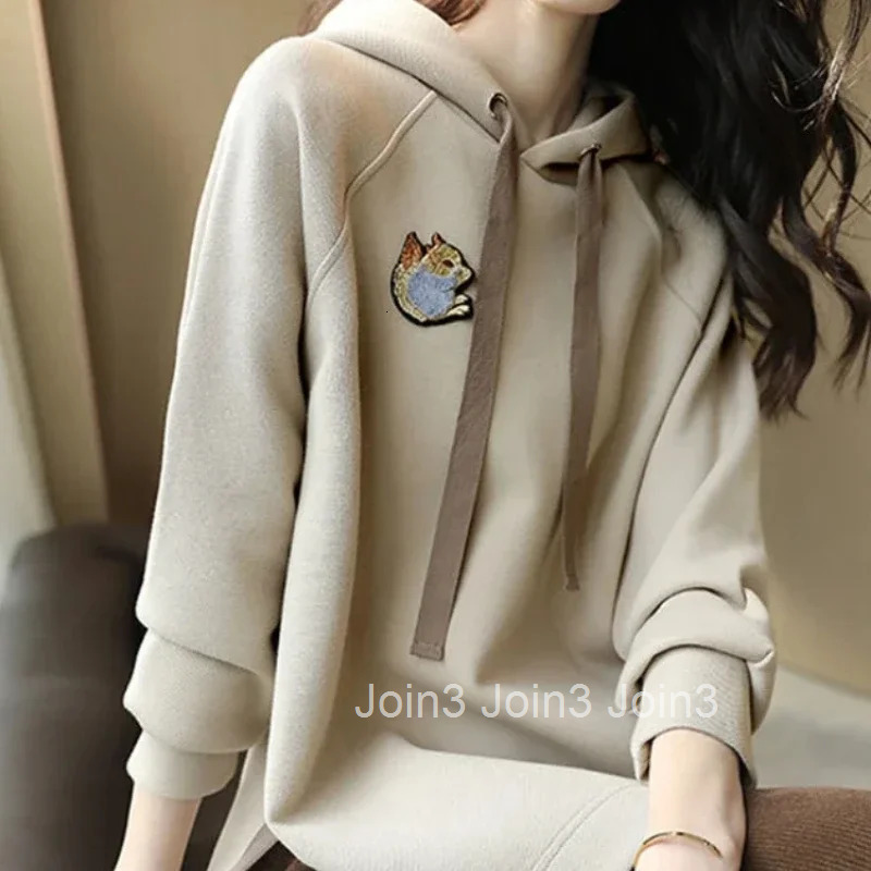 Cotton Womens Hooded Sweatshirts Plain Baggy Loose Female Top Novelty E Y2k Style Coat Korean Clothing Popular Clothes Hoodies