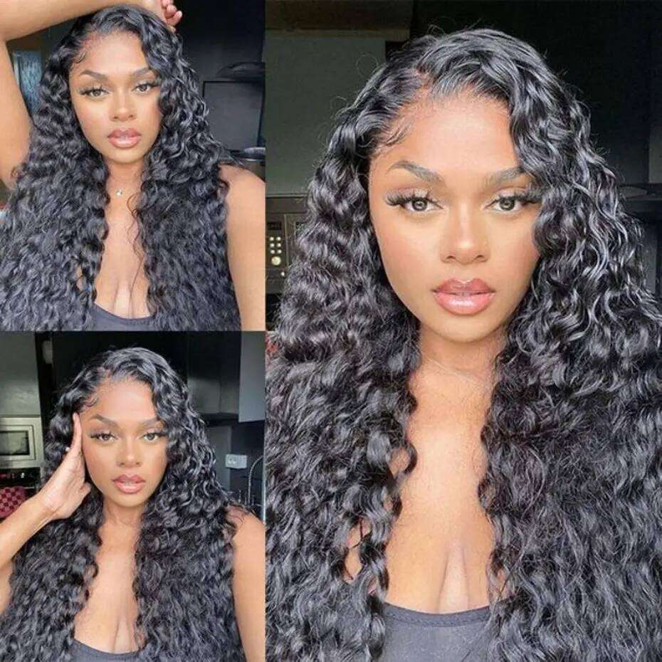 Deep 5x5 Closure Ready To Wear Glueless Wigs Pre Cut Curly Human Hair Water Wave 13x4 HD Lace Frontal Wig 200%