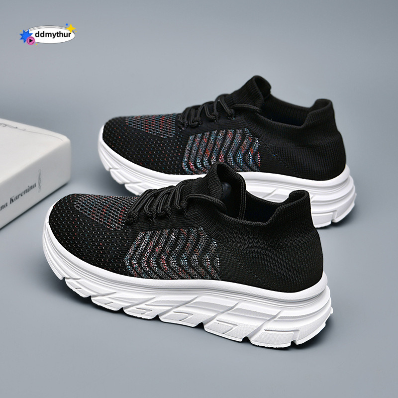Summer Autumn Women's Flyknit Mesh Breathable Ladies Casual White Soft Sole Lightweight Sports Jinjiang Shoes Plus Size ddmythur