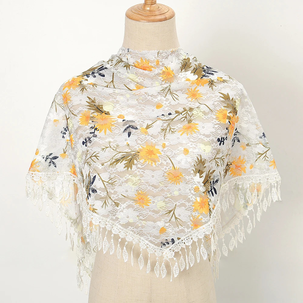 Flower Lace Triangle Veils Scarf Shawl Women Headwraps Bandana Fashion Mantilla Church Prayer Shawl Kerchief Catholic Headscarf 250617