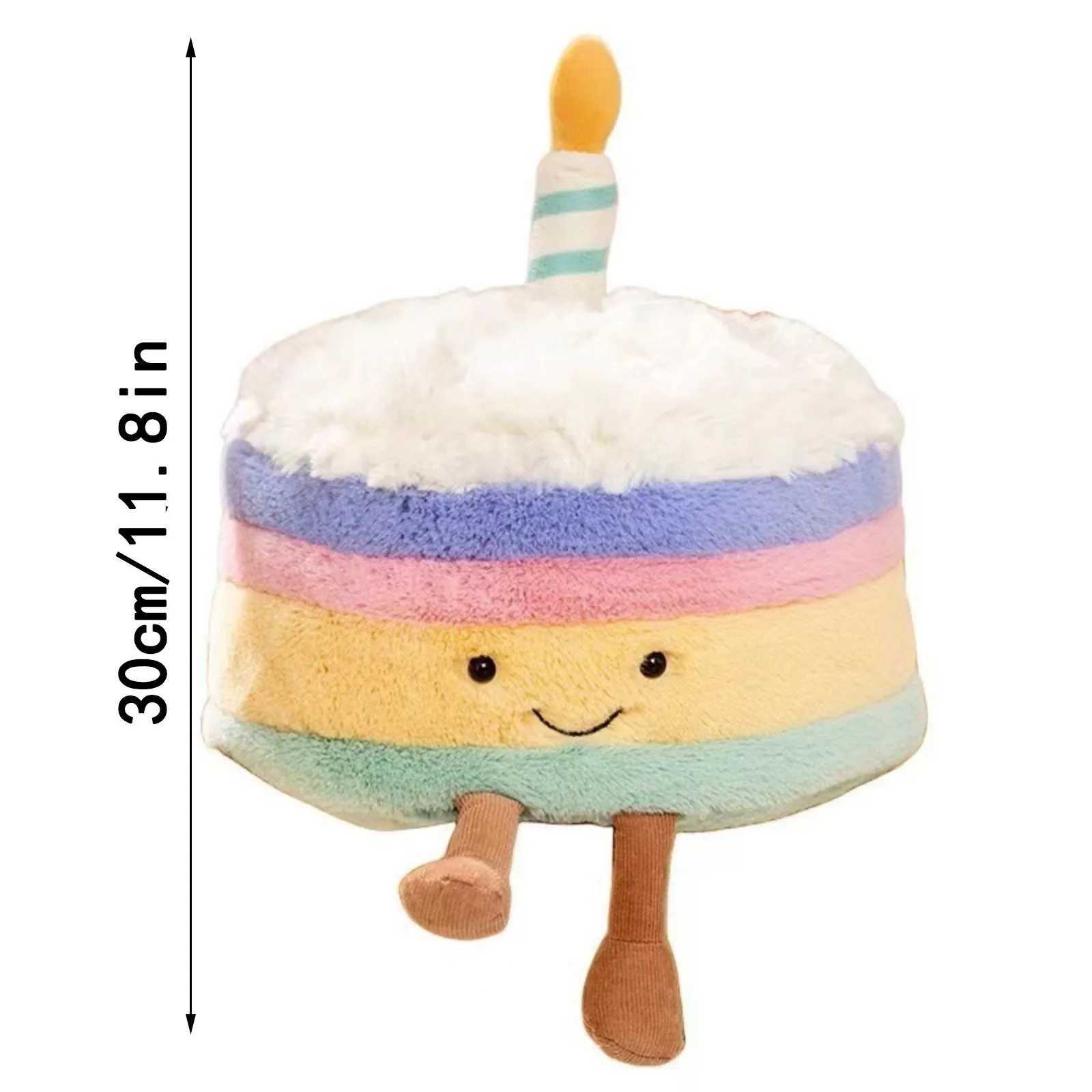 Jelly Colorful Birthday Cake Doll Toys Ornaments Cute Funny Soothing Dolls Creative Plush Toys Children Birthday Gifts W250618