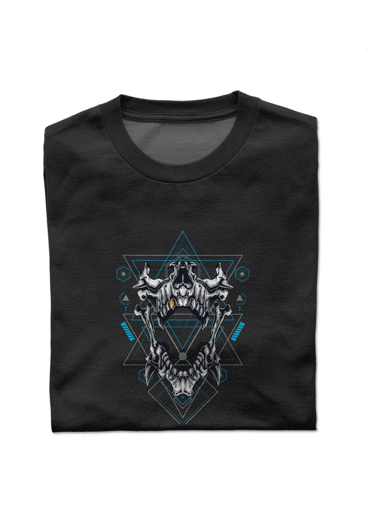 Short sleeve Graphics T Shirts Men Cotton black Scissors S-3XL Round collar White